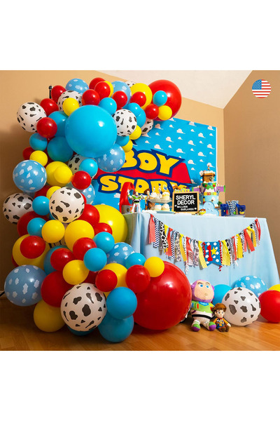 Choice مجموعة قوس البالونات من Toy Story، 100 قطعة، 4 أحجام، مناسبة لحفلات اس...