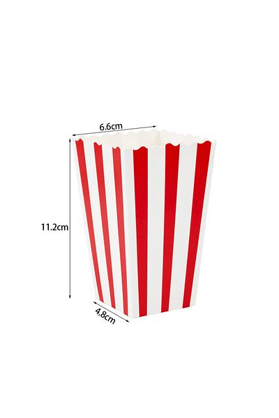 Choice 10pcs A01 10pcs Popcorn Paper Boxes Buckets Red White Stripes Bags Snack Containers For Movie Night