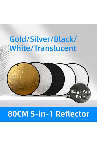 EASONSTARRY 80cm-5in1 Rf01 5in1 Collapsible Round Photography Reflector Photo Studio Outdoor Light Diffuser Mult