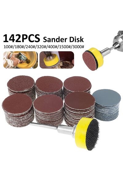 Toorise 142pcs 1inch Sanding Discs Pads Set 100-3000 Grit Abrasive Polishing Pad Kit For Rotary Tool Sand...