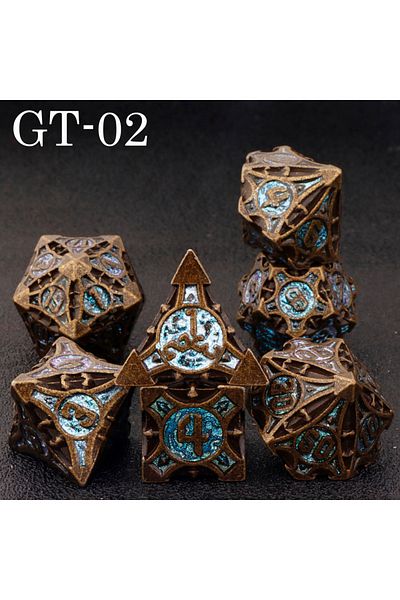 Choice مجموعة نرد معدنية Gt-02 Dnd، مجموعة نرد معدنية حمراء للعبة Dungeons And Dragons، مجموعة نرد D&d ذات الحافة الحادة