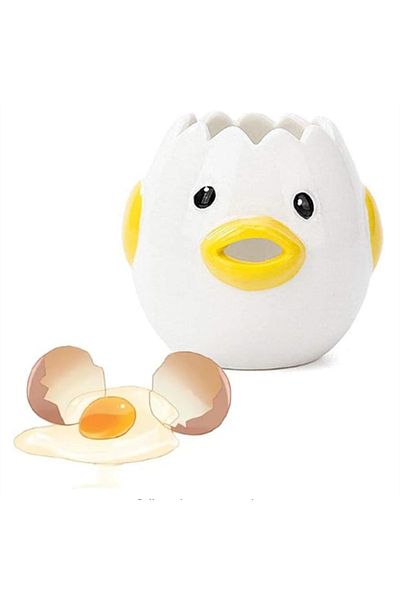 DUTRIEUX Yellow 1pc Cute Little Chicken Ceramic Egg Separator Creative Egg Separator Egg Yolk Egg White Separ