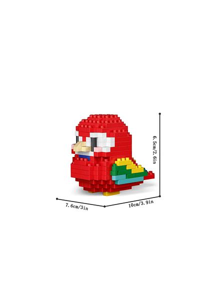Choice With-box Red Parrot Blocks Knew Built Colorful Parrot Micro Mini Building Blocks Assembly Toys 3d Mo