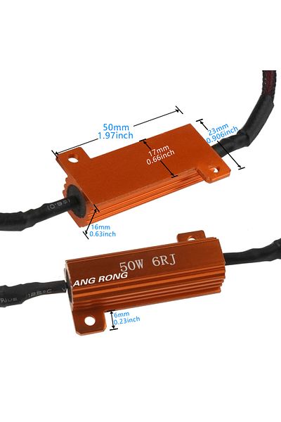 Choice ANGRONG 2X H7 LED Load Resistors 50W 6 ohm Stop Car Light Flicker Cancel Error Message