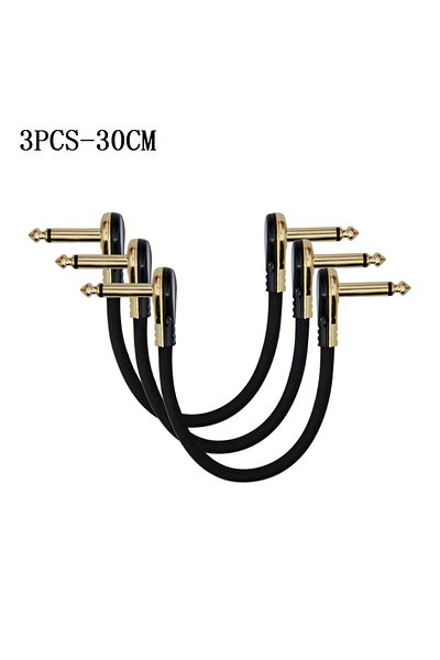 Choice 3pcs-30cm 3pcs/ 6pcs Guitar Patch Cables Right Angle 15/30cm 1/4 Guitar Cable For Guitar Effect Peda