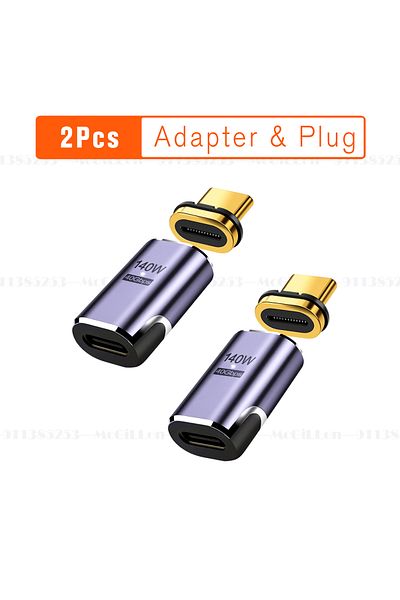 Choice محول طراز A مكون من قطعتين USB4.0 Thunderbolt3 مغناطيسي USB C إلى محول Type C بقوة 140 وات وسرعة شحن 40 جيجابت في الثانية