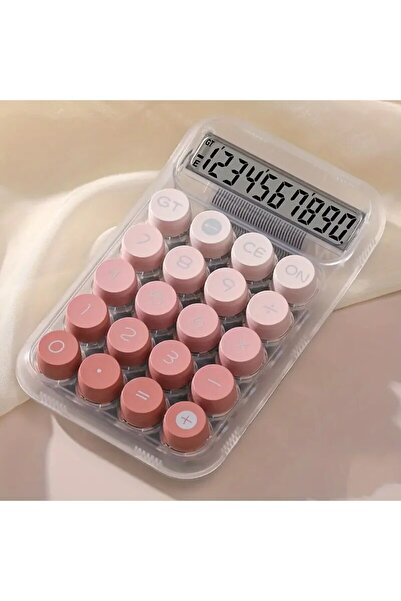 Choice آلة حاسبة متدرجة اللون الوردي، قطعة واحدة، 10 أرقام، آلة حاسبة شفافة ع...