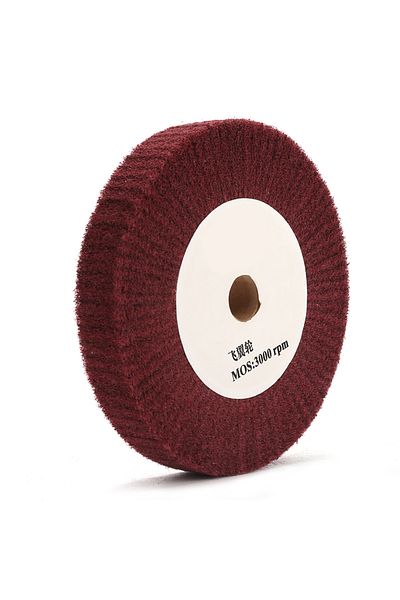 SI FANG 150mm 25mm Thick 100/125/150/200/250/300mm Non-woven Polishing Wheel Nylon Flap Brush Wheel Metal C