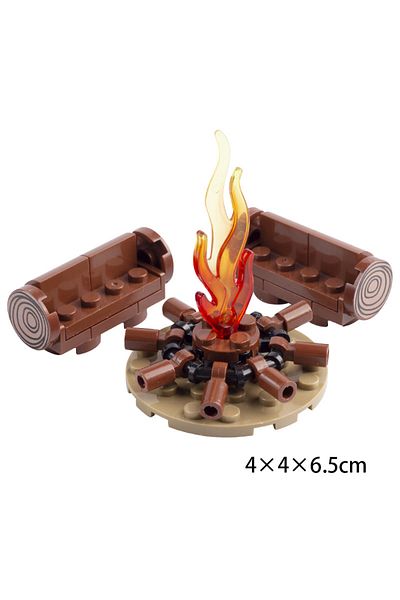Choice B8-40-1-1set Moc Military Medieval Building Blocks Solider Figures Accessories Bonfire Tent Roast Ch