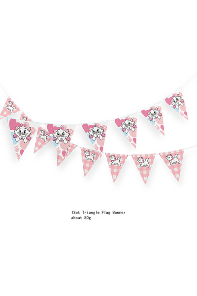 Choice 10 قطع من علم ماري الوردي، قطة، فتاة، لوازم حفلات عيد ميلاد سعيدة، بال...