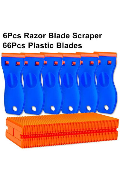 Choice Set Plastic Razor Blade Scraper Tool, 6pcs Scraper 60pcs Plastic Blade...