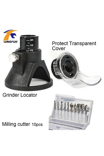 Choice Set 2 Tungfull Dremel Grinder Protective Cover Carved Locator Grinding Scale With 6 In 1 Wood Millin