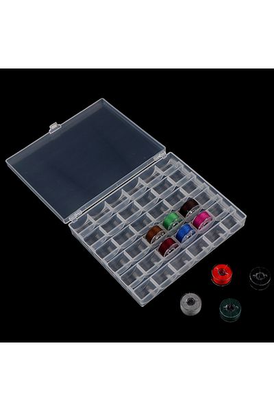 Choice 1pc 36 Spools Empty Bobbins Storage Box Sewing Accessories Tools Plastic Sewing Machine Bobbin Ca...