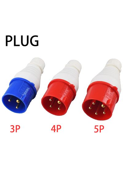 Choice 3p 32a Industrial Plug Ip44 Industrial Plug And Socket Waterproof Connector 3pin 4pin 5pin 16a/32a W