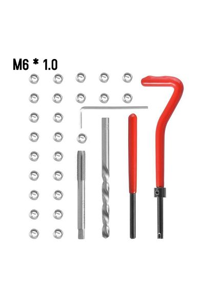 Choice 30pcs M6 1.0 30pcs Metric Thread Repair Insert Kit M5 M6 M8 M10 M12 M14 Helicoil Car Pro Coil Tool M