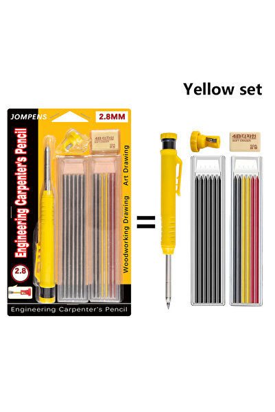 Choice yellow set Solid Carpenter Pencil Set Deep Hole Marking Tool Pen Built In Pencil Sharpener Carpenter