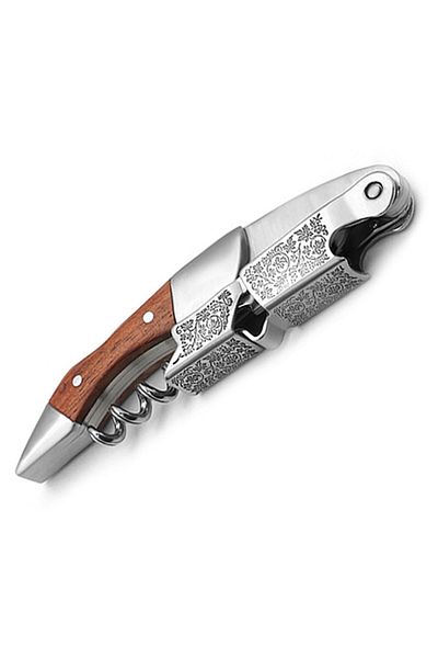 Choice G Leeseph Wine Opener, Double Hinged Manual Wine Key For Bartender, Server, Waiter, Stainless Steel.