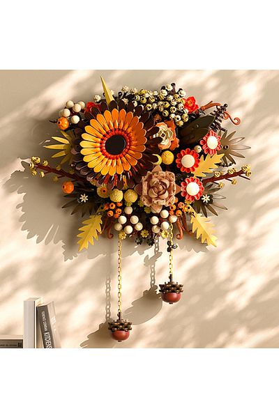 JAKI DIY Plants Art Wall Flowers Simulated Sunflower Living Room Pendant Building Blocks Model Bricks ...