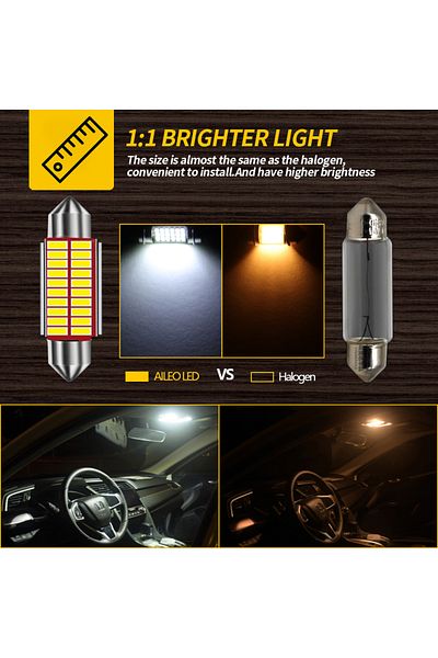 Choice 31 مم 6000 كيلو Aileo 10 قطع 31 مم 36 مم 39 مم 42 مم LED Canbus C10w 4014 رقاقة 12 فولت لمبة LED C5w مصباح قبة السيارة