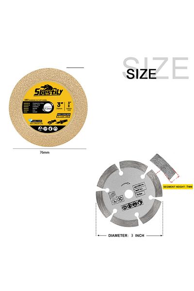 SI FANG 2pcs 75mm 2pcs 75mm Diamond Cutting Disc 3" Stone Cutting Wheel Glass Cutting Saw Blade For Cutting