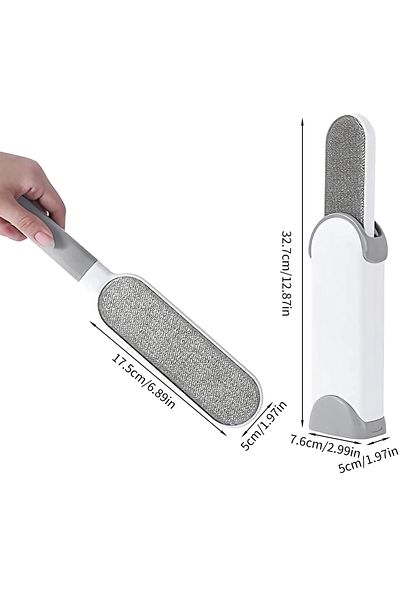 Choice Gray Lint Brush With Self-cleaning Base Set Pet Hair Remover Brush Portable Dog & Cat Hair Remover C