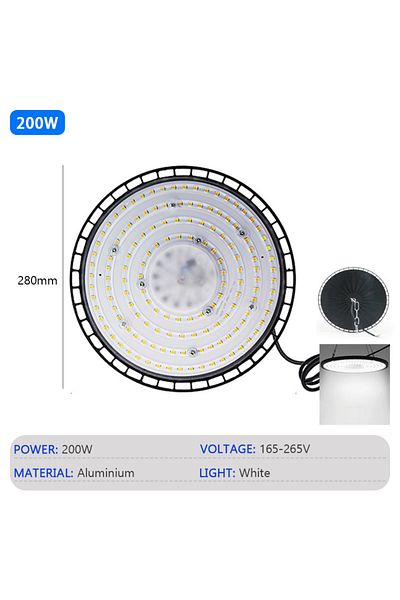 Choice 200w High Bay Lights 100/150/200w 220v Super Bright 6000k Ufo Led Waterproof Commercial Market Wareh