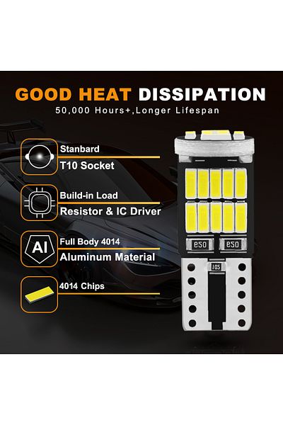 Choice 1-60 قطعة T10 W5W 194 501 Led Canbus لا يوجد خطأ ضوء داخلي للسيارة T10 26 SMD 4014 رقاقة أبيض نقي في...
