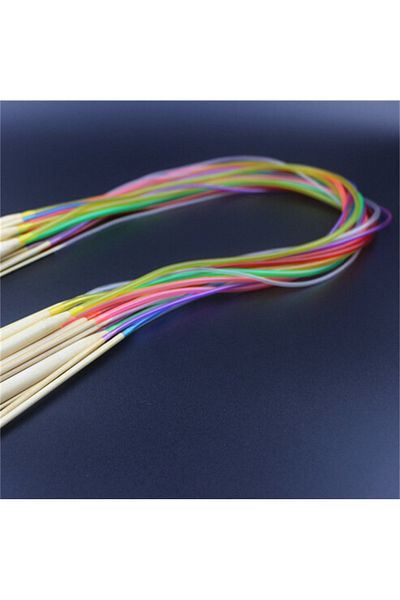 Choice 80cm 18pcs/set Circular Knitting Needles Bamboo Crochet Sewing Knitting Double Cusp Hooks Soft Tube