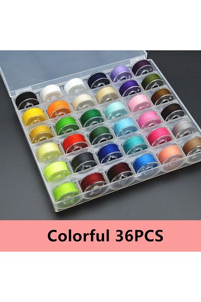 Choice Colorful 36pcs 25/36 Colors Set Bobbin Thread Polyester Thread Spools Sewing Machine Bobbins With St