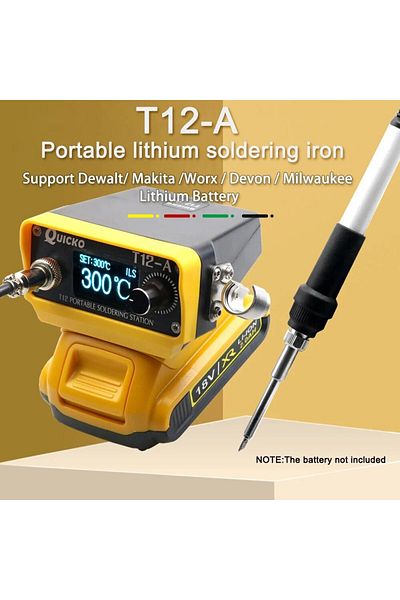 Choice 72W T12 Cordless Soldering Station Solder Iron for Dewalt/Makita/Milwaukee/Worx Battery 20V Max L...