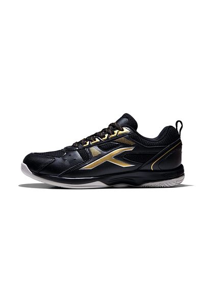 Hundred Raze Non-marking Badminton Shoes For Men |black/gold, Uk 10/us 11/eu 44| Polyester, Rubber
