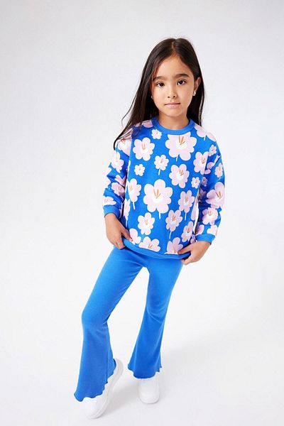 Le Mabelle Set trening pentru fete cu model floral albastru - Gemma