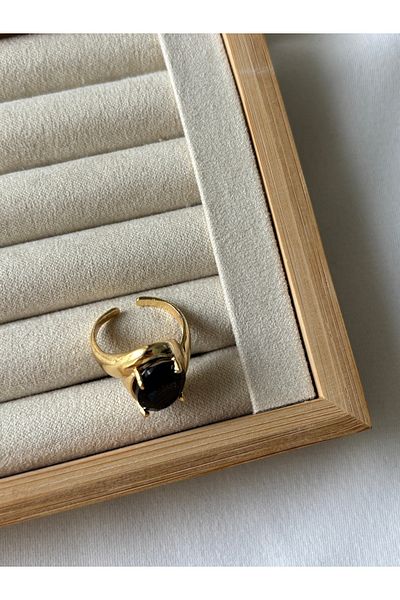 ringbox Navy Blue Silvery Star Stone Ring
