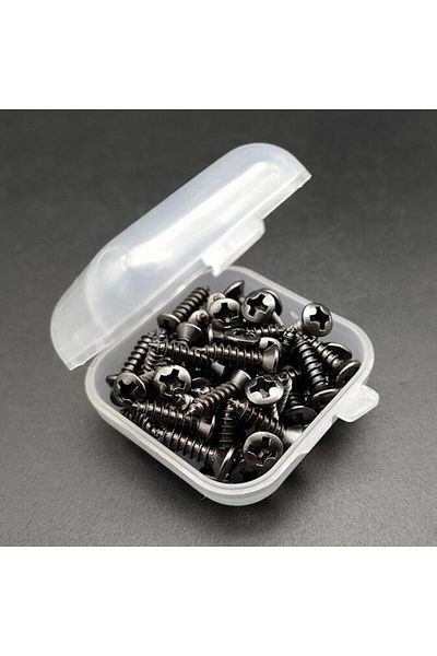 Choice Titanium Color 50pcs Guitar Pickguard Screws With Box For St Electric Guitar Bass Metal Pick Guard S