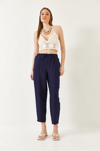 Bianco Lucci Damen-Shalwar-Hose aus Leinen 80017 60271040