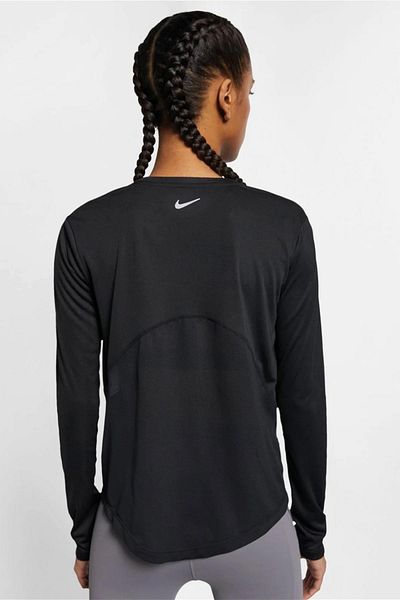 Nike Φούτερ Miler Dri Fit - Μακρύ μανίκι, πάνελ πλάτης, μαύρο μπλουζάκι προπόνησης για τρέξιμο