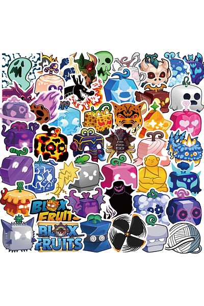 Choice 50pcs 50pcs Cute Strange Blox Fruits Stickers Cartoon Diy For Skateboard Phone Case Laptop Waterproo