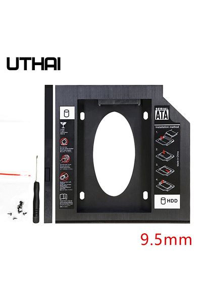 DM DW95 HDD Caddy 9.5mm Plastic Optibay SATA 3.0 Hard Disk Drive Box Enclosure DVD Adapter 2.5 SS...