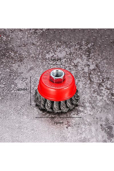 NIUXIANG 75mm M14 Twisted Steel Wire Wheel M14 Brush Strong Paint Remove Rotary Twist Knot Deburring 75mm/100