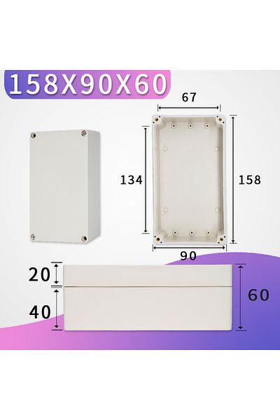 Choice F158-90-60 Outdoor Waterproof Enclosure Plastic Box Electronic Project Instrument Case Electrical Pr