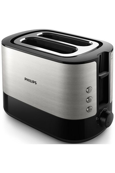 Philips Prajitor de Paine Philips Viva Collection HD2637/90, 7 setari, Functie dezghetare, Fante XL, Inox