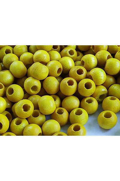 Selin Wooden Beads 10 Mm 100 Gr (Average ± 250 - 300 Pieces) Yellow