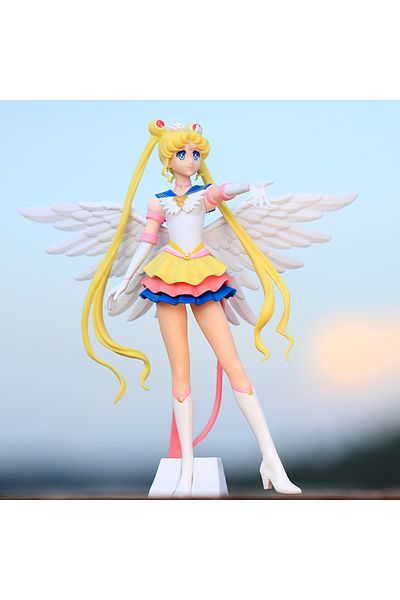 Choice 1pcs New Cartoon 23cm Anime Sailor Moon Tsukino Action Figure Wings Toy Doll Cake Decoration Pvc Mod