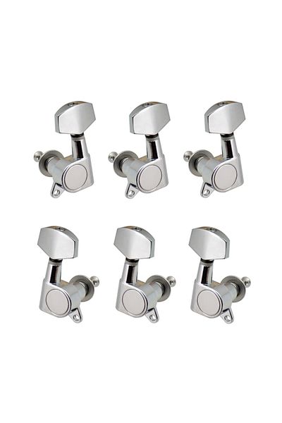 Choice Silver 6pcs Sealed Guitar String Pegs Locking Tuners 3l3r Tuning Pegs String Tuner Acoustic Guitar T