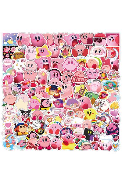 Choice 100pcs 10/30/50/100pcs Kirby Stickers Pack Cute Anime Sticker Waterproof Phone Case Laptop Skin Kawa