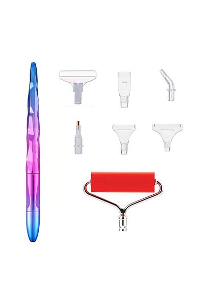 Choice Purple-roller New 5d Diamond Painting Point Drill Pen 6 Replacement Heads Kits Diamond Painting Acce
