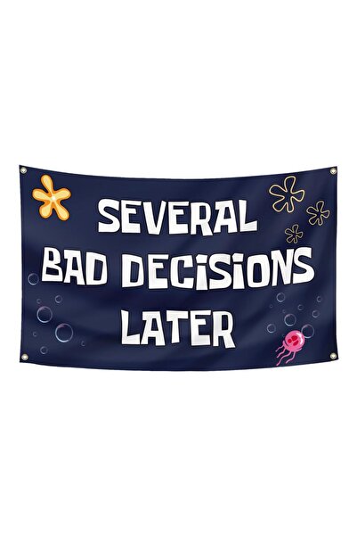 Choice علم أبيض 90 × 150 سم، عدة قرارات سيئة لاحقًا، 3 × 5 أقدام، نسيج مضحك ر...