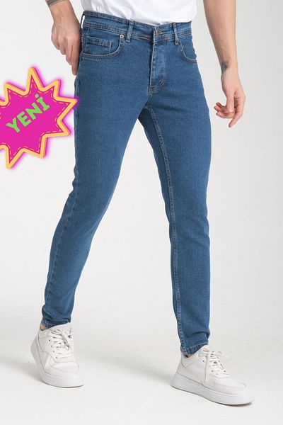 OneZero Ανδρικό τζιν μπλε ίσιο Skinny Fit