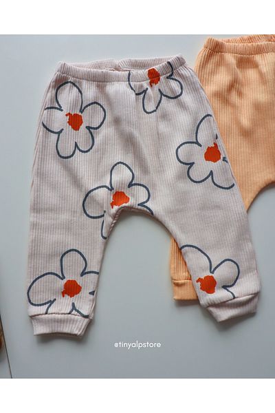Necix's Cotton Comfortable Cute Floral Design Patterned Booties Baby Girl 3-Piece Bodysuit Set