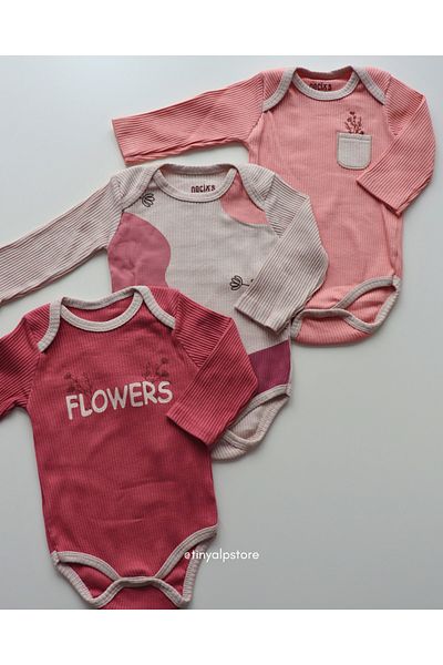 Necix's Cotton Comfortable Cute Design Animal Pattern Long Sleeve Newborn Baby Girl Boy Bodysuit
